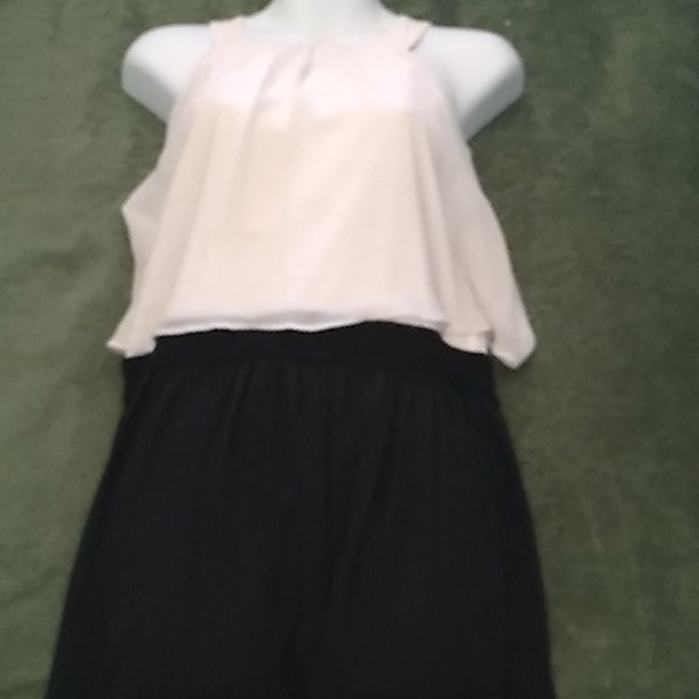 White and black dress